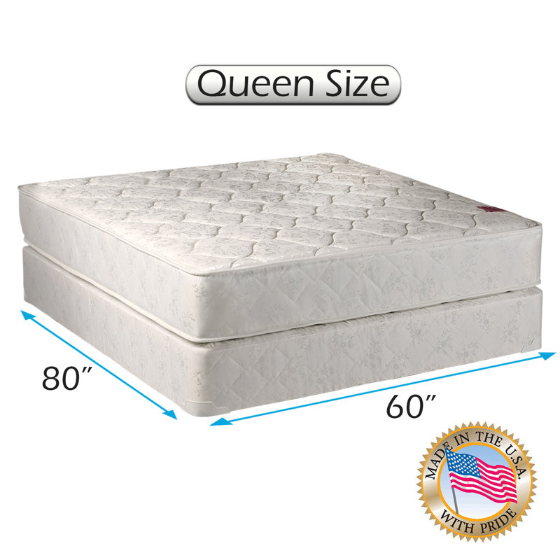 Alwyn Home Mccaughey Two-Sided Queen 8'' Firm Innerspring Sofa Bed Mattress and Box Spring