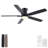 52" Mordern Farmhouse Matte Black Flush Mount Low Profile Ceiling Fan with Light and Remote Control Reversible Quiet Motor-1796653151-1796653144