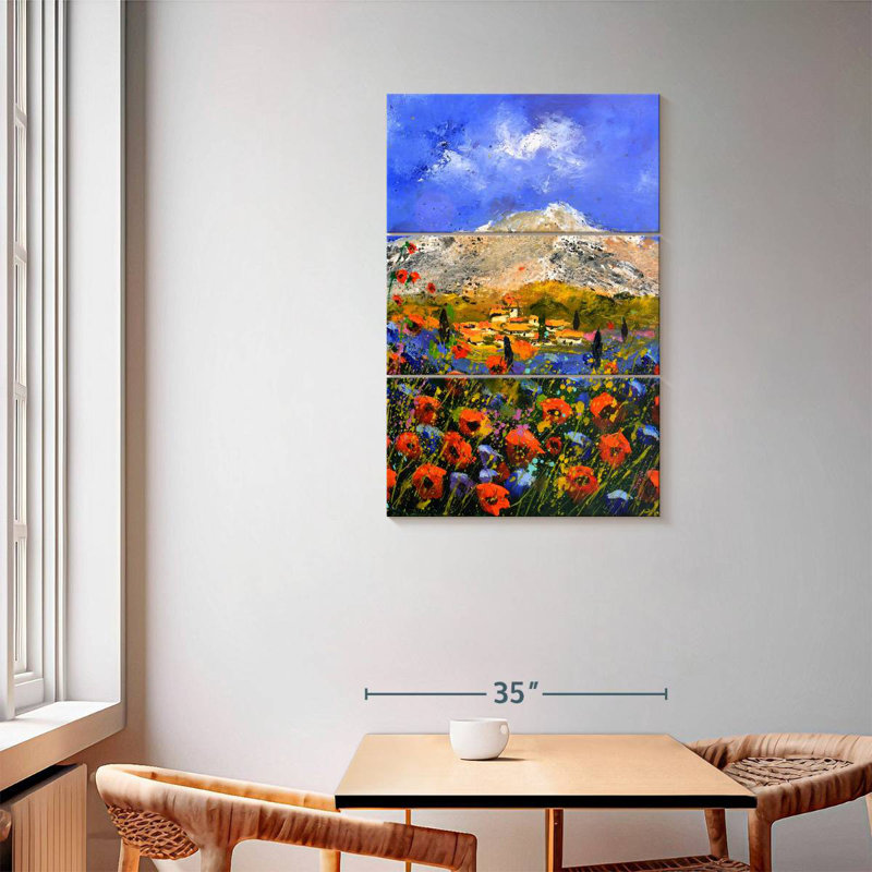 Alvord, coquelicots rouges, été, Provence, H 57 po x l 36 po