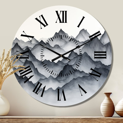 Canyon Mountain II - Southwestern Round Metal Wall Clock