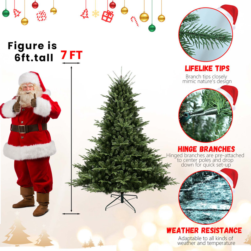 Arbre de Noël vert PE / PVC, 7'