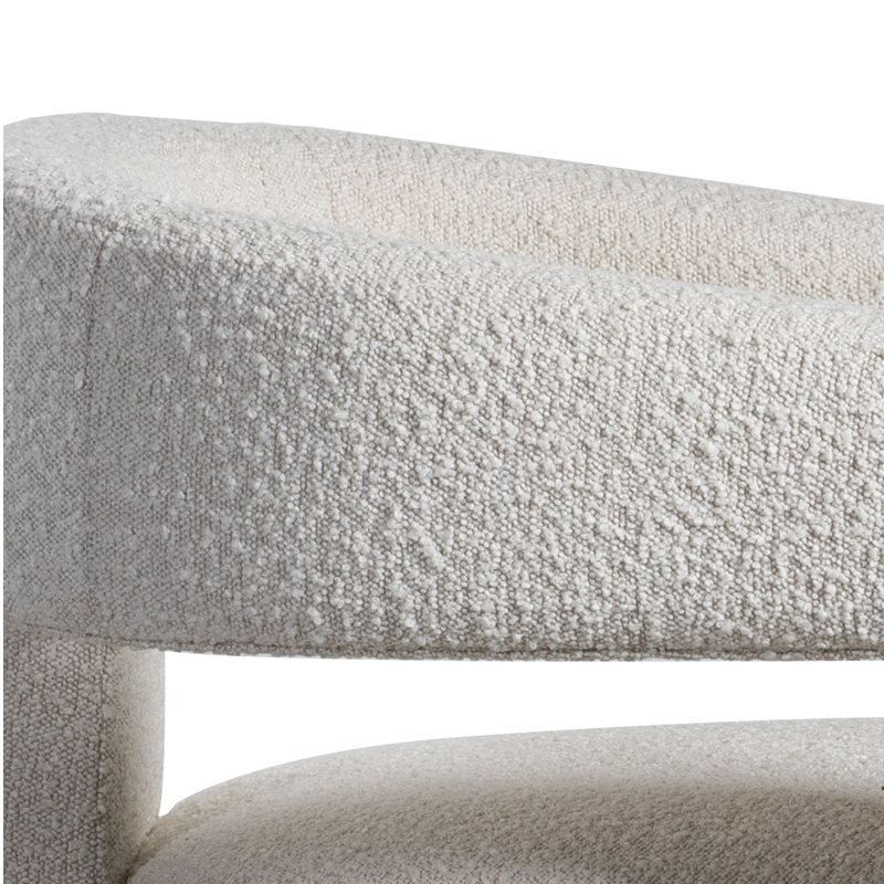 Elo Barrel Chair, White Boucle