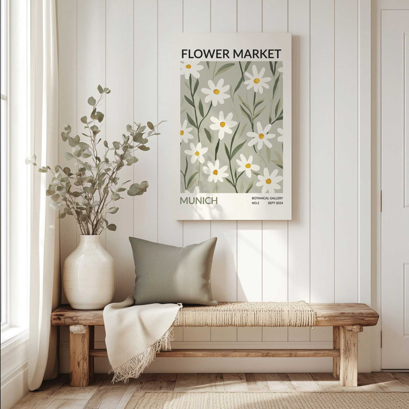 Marché aux fleurs de Munich, Toile tendue, H 18 po x l 12 po