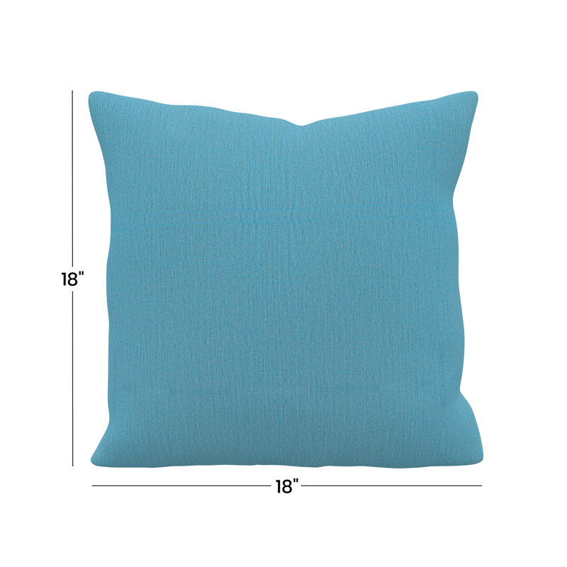 Coussin décoratif intérieur / extérieur Gabi, Carré 18 po, Tissage uni Sunbrella® horizon coulé