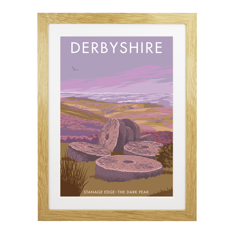 Stanage Edge Derbyshire - Print, Oak Framed, 50cm H x 40cm W x 3cm D