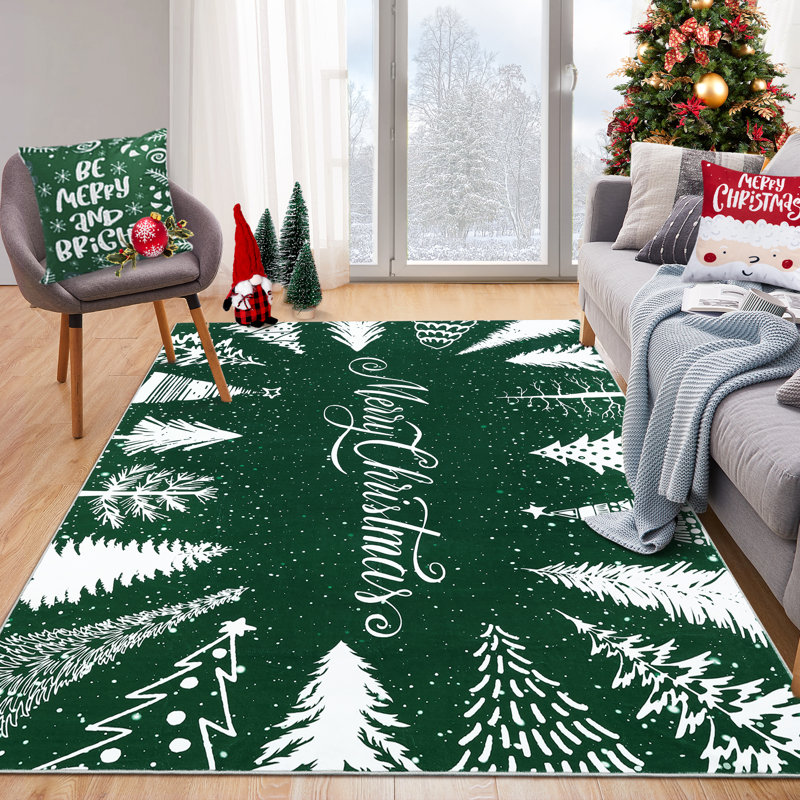 Christmas Decorative Area Rug Washable Modern Rug for Living Room Dining Room, Rectangle 5' x 7'