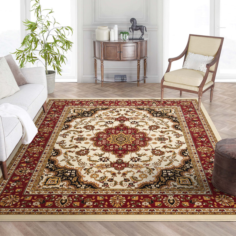 Tapis traditionnel ivoire Belliere Medallion Kashan