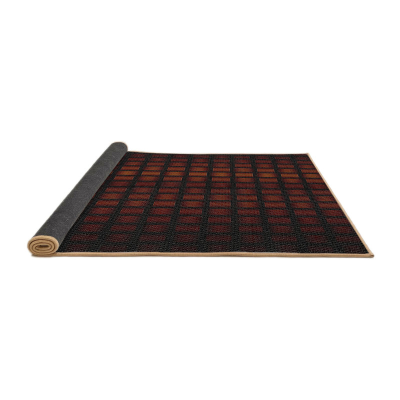 Tapis de zone rouge/noir à motifs, Rond 7 pi