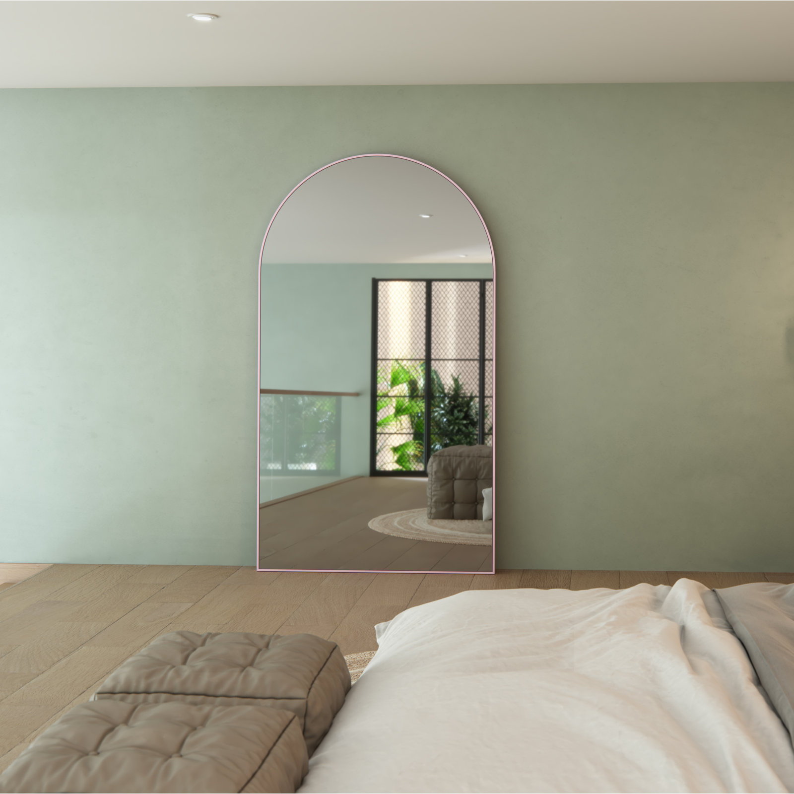 Kira Metal Mirror, Pink, 83" x 48"