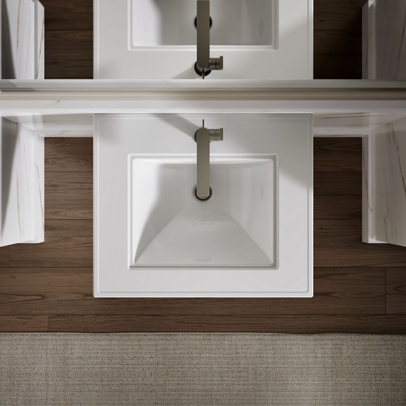 Memoirs® Stately 24" Pedestal Bathroom Sink with 4" Centerset Faucet Holes, White, Single, 34.75" H x 20.5" W x 24.5" L