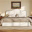 Lit plateforme rembourré Queen Size, beige