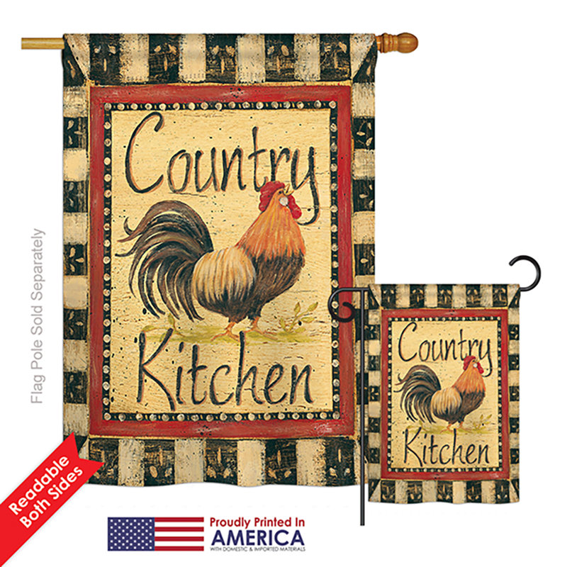 « country cuisine nature animaux », polyester de 2 côtés 40 x 28 po ensemble de drapeau