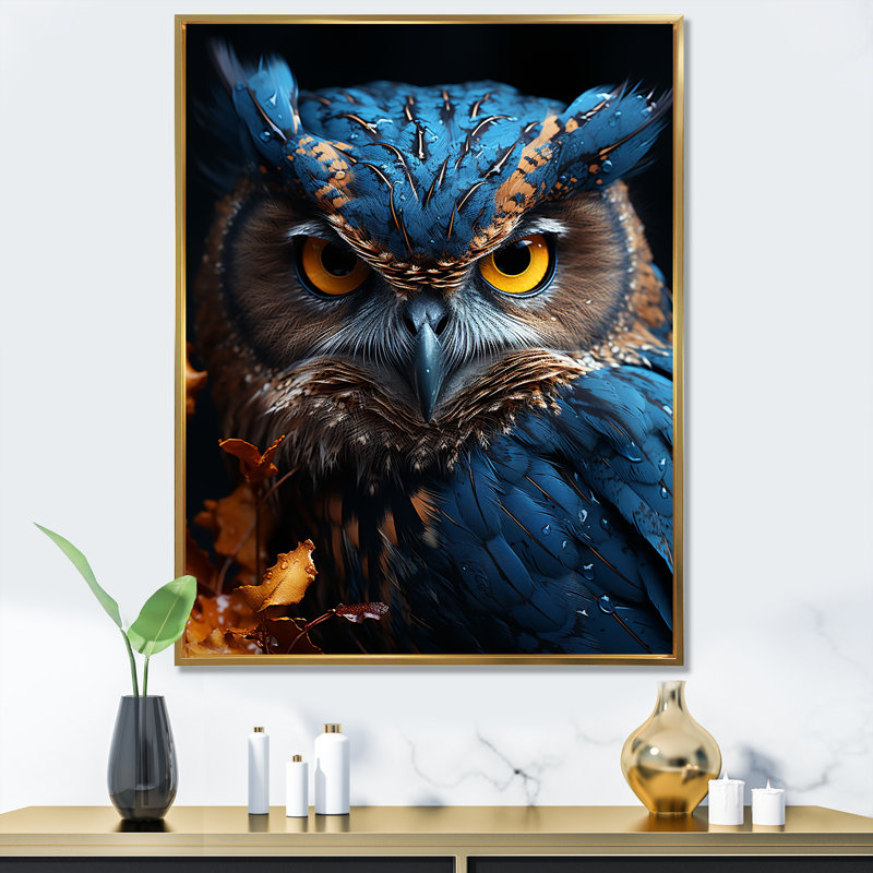 «Whimsical Watcher I», reproduction sur toile, Cadre flottant doré, H 20 po x l 12 po x P 1 po