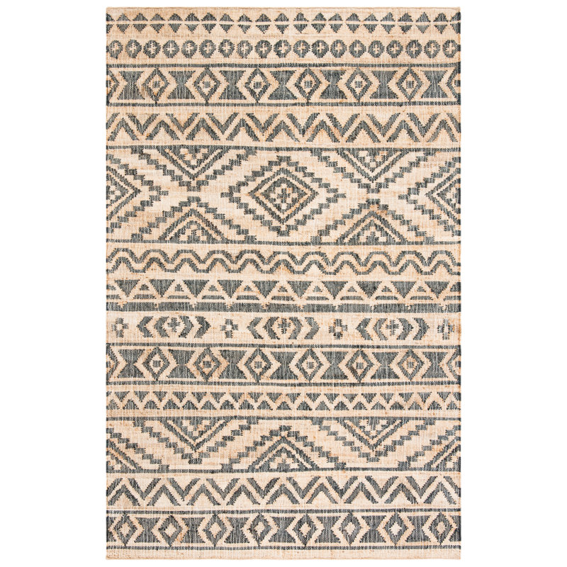 Haywa Hand Loomed Jute, Cotton Southwestern Rug, Rectangle 3' x 5'