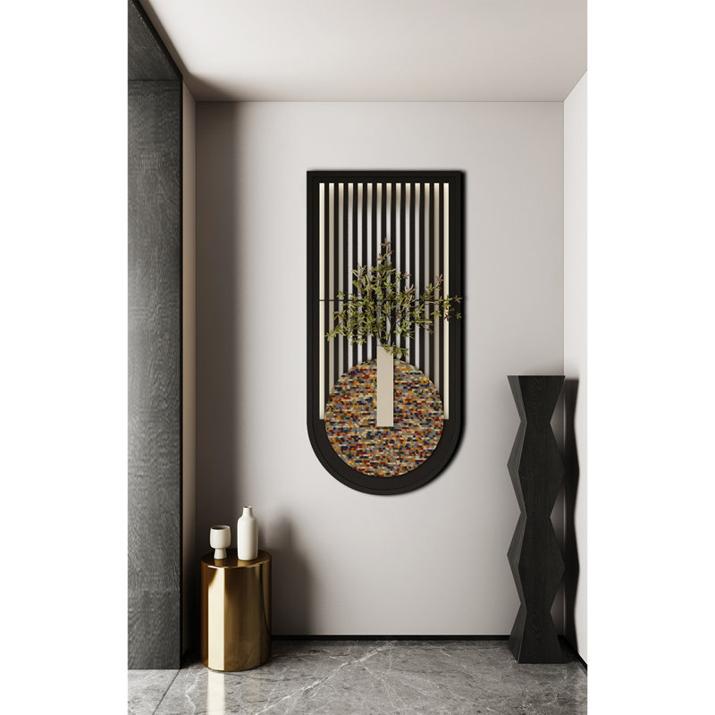 Art mural en fer Dopamine - décor minimaliste de vestibule, H 33,46 po x l 15,75 po x P 1,97 po
