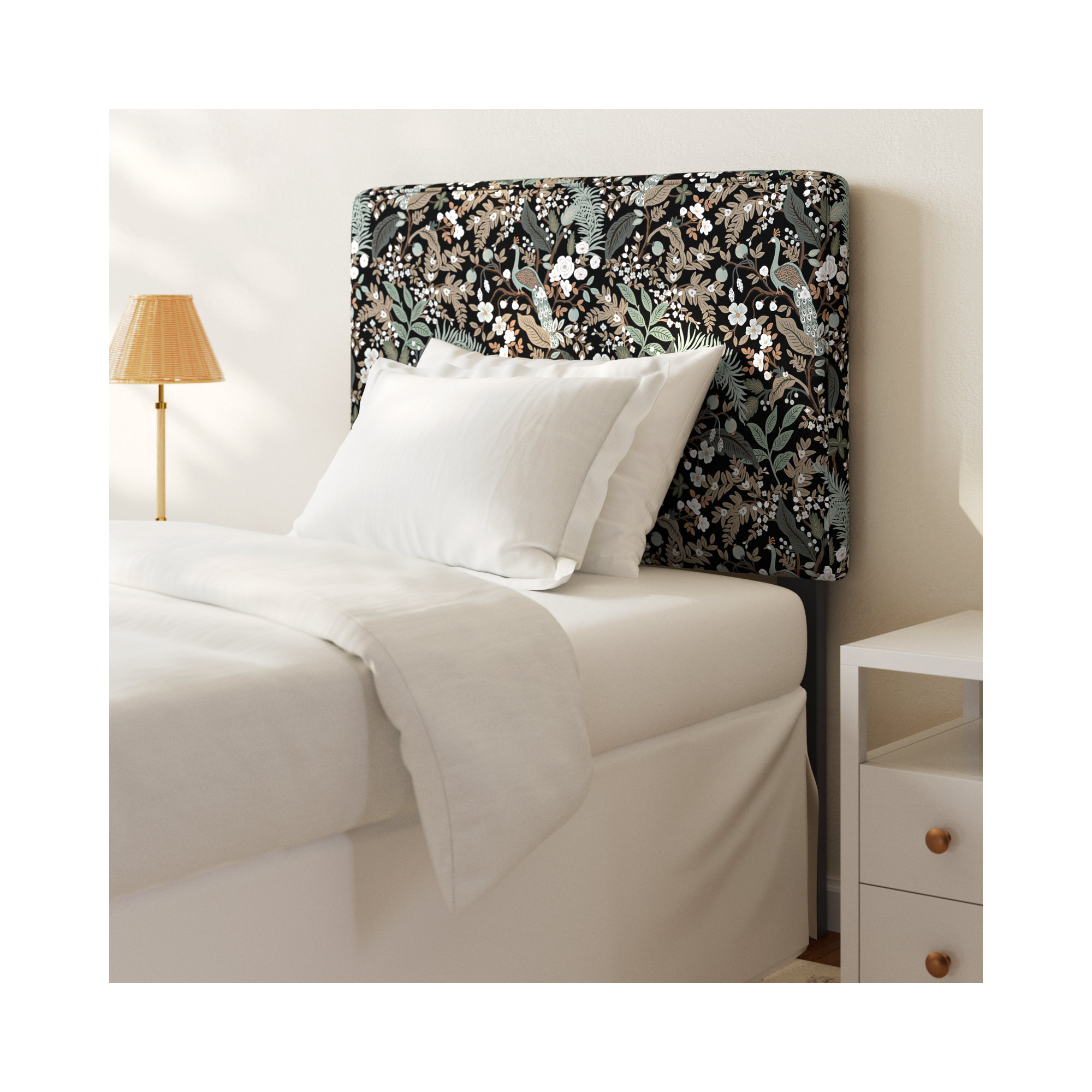 Elly Headboard, Full/Double, Rpc Peacock Black Linen