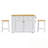 Kitchen Island With 2 Bar Stools, 5 Open Side Racks, Drop Leaf And Power Outlet-619865627