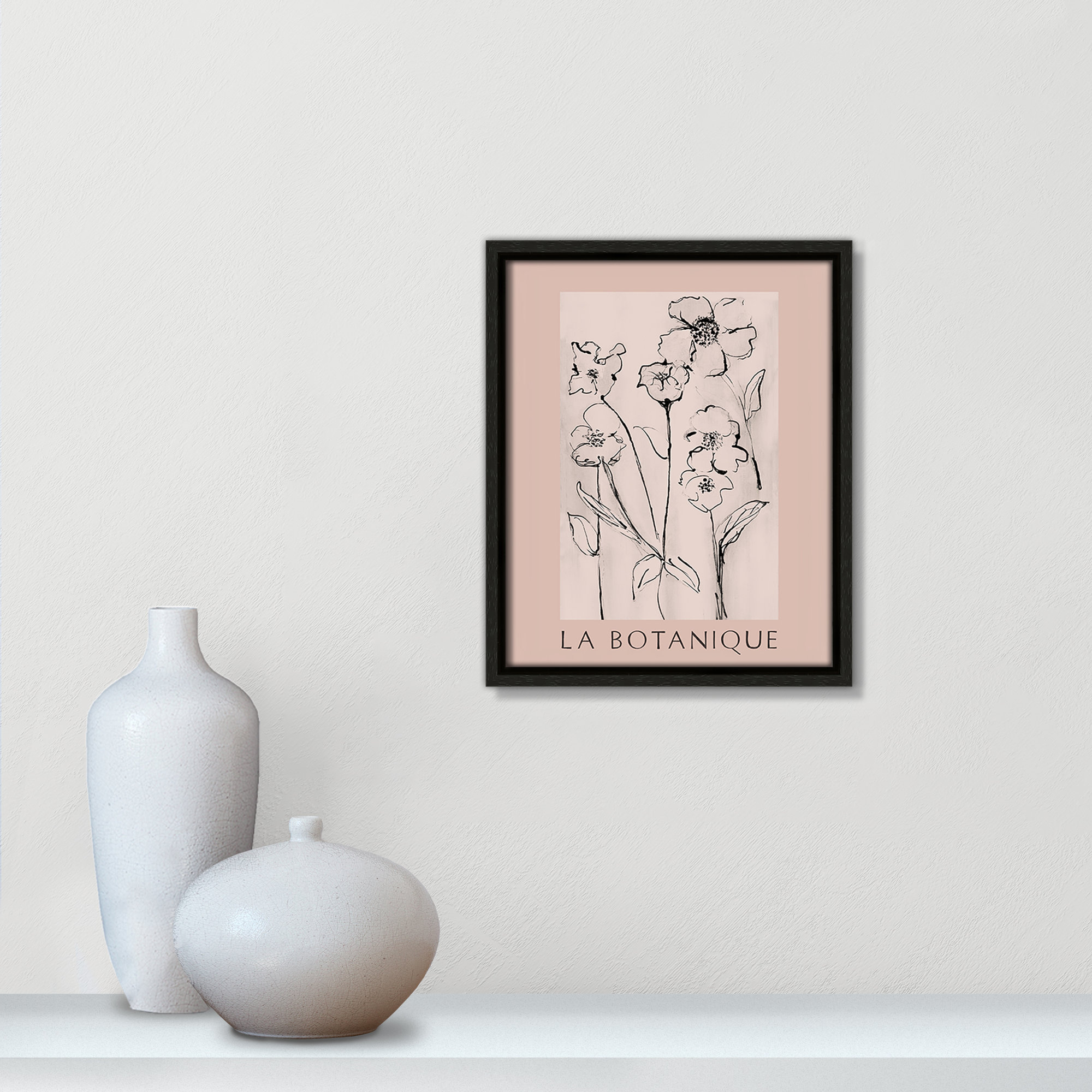Botanical Poster Collection " La Botanique " by Susan Jill, 11.5" H x 9.5" W x 2" D, No, Espresso Floater Frame