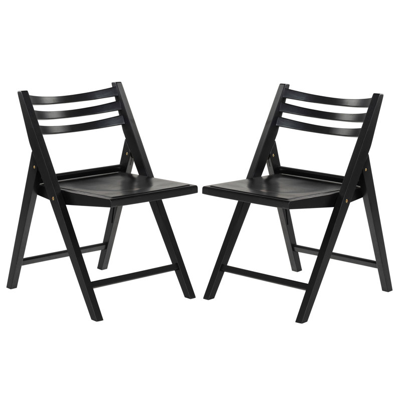 Chaise pliante en bois Jacie, Noir
