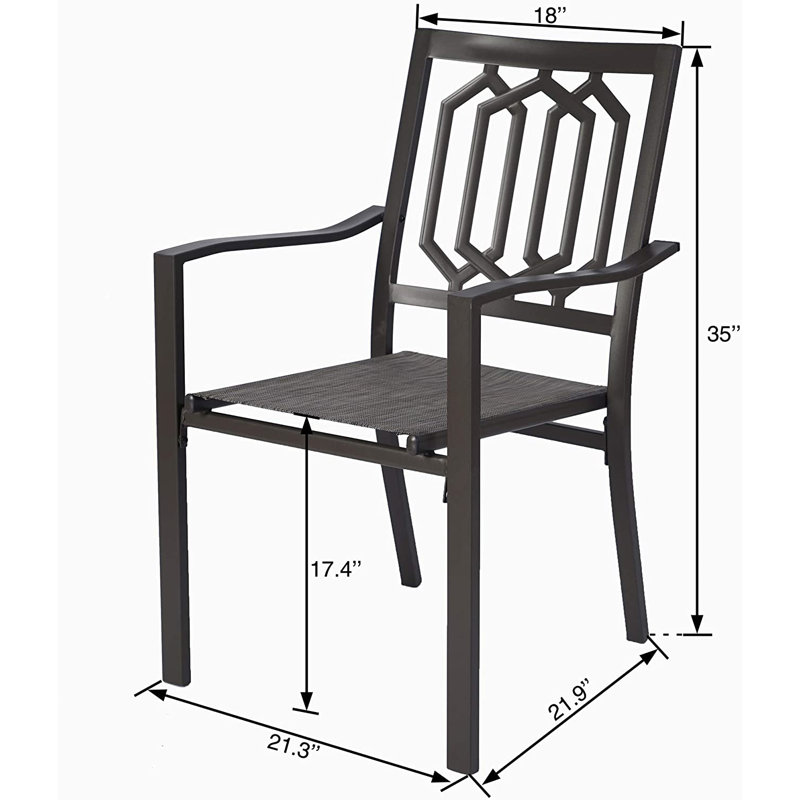 Steel Outdoor Dining Armchair with Cushions