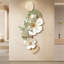 Art mural floral grès crémeux avec pot de fleurs hydroponique - décor de vestibule-1838989014