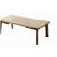 Ensemble de 3 tables basses beiges et brunes et 3 tables de bout