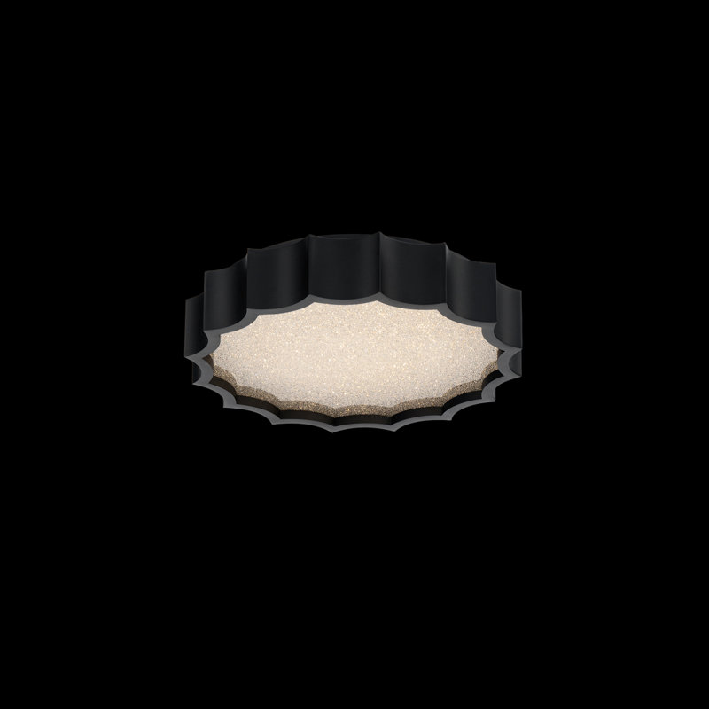 Tarte 1 Light Crystal LED Flush Mount, Black