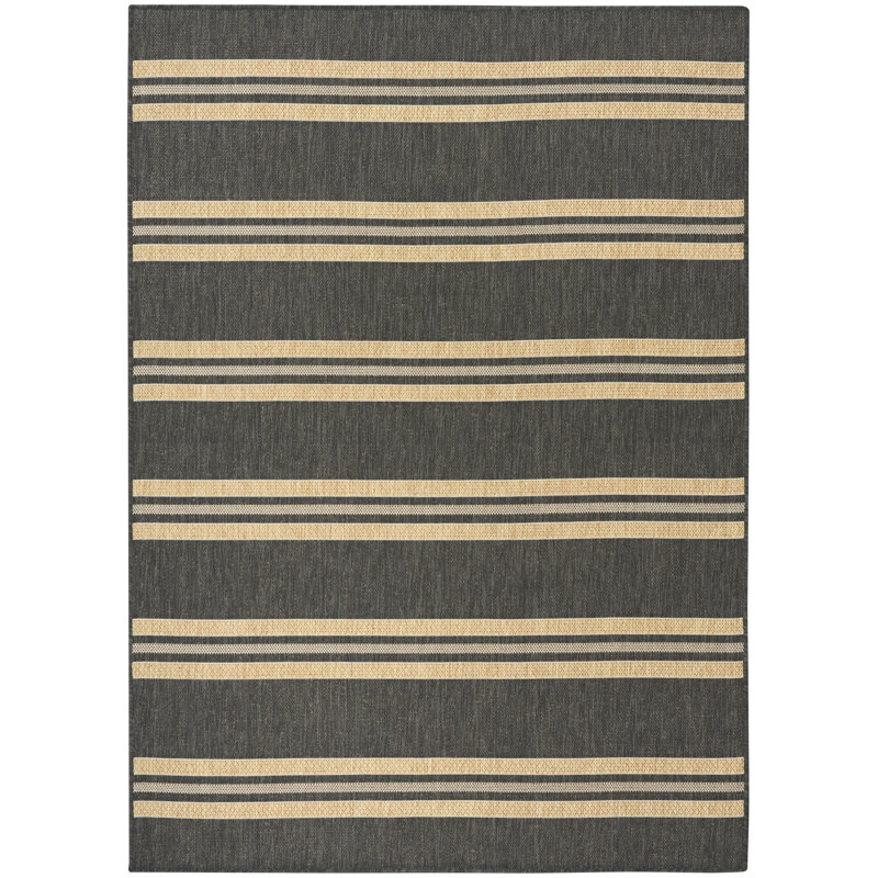 Manderella 4' x 6' Charcoal Modern Rug, Rectangle 4' x 6', Charcoal