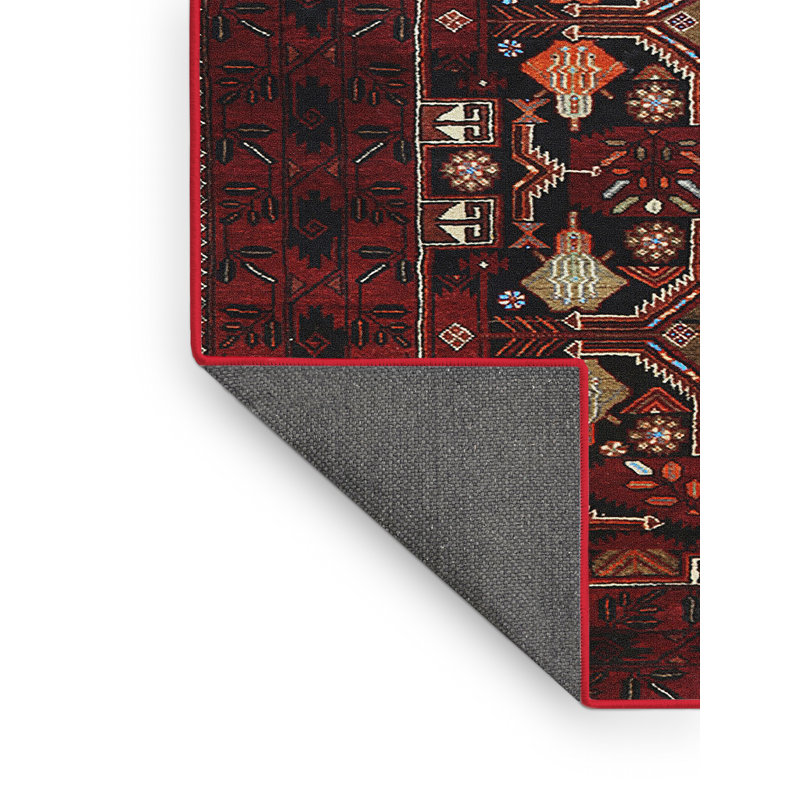 Tapis de style oriental rouge, Rectangle 5 pi x 7 pi