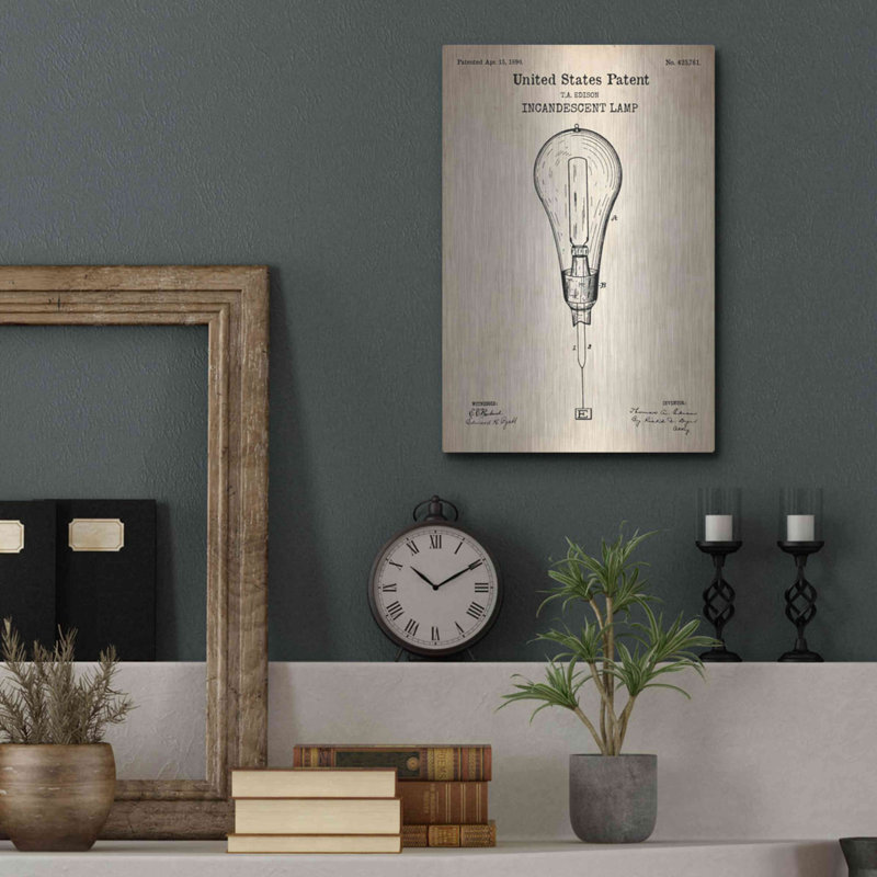 Art mural en métal Luxe Lamp Art, H 16 po x l 12 po