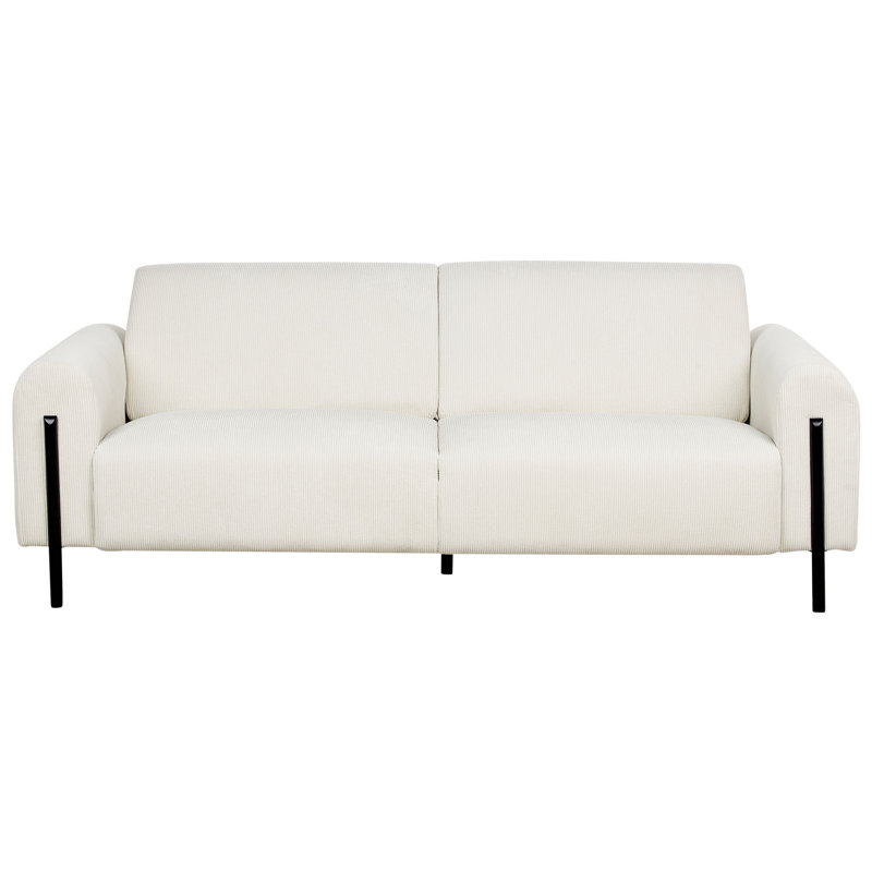 Sareh 3 Seater Sofa, White Corduroy