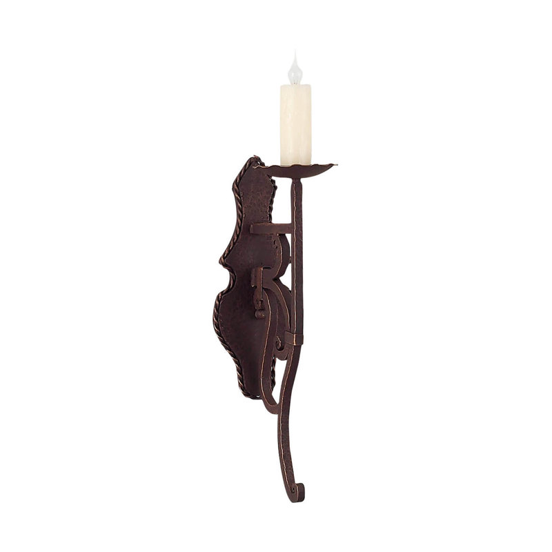 1 - Light Candle Wall Light, Rust