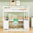 Karthika Wood Loft Bed With U-Shaped Desk, Drawers,Ladder And Storage Shelves-57975003-48948150