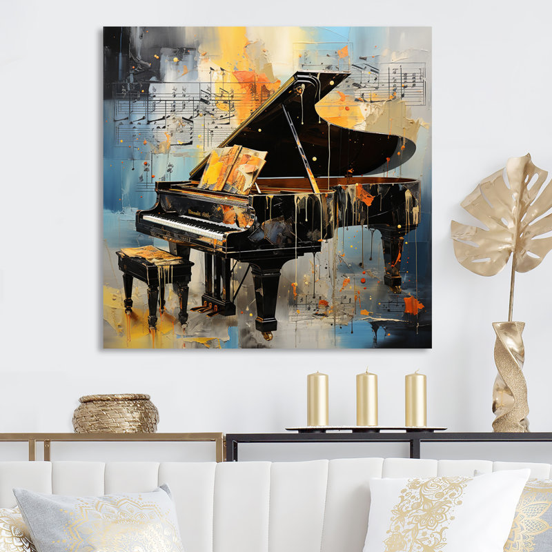 Music Expressive Verse Bold I - musique, art mural, H 16 po x l 16 po x P 1 po, Toile tendue