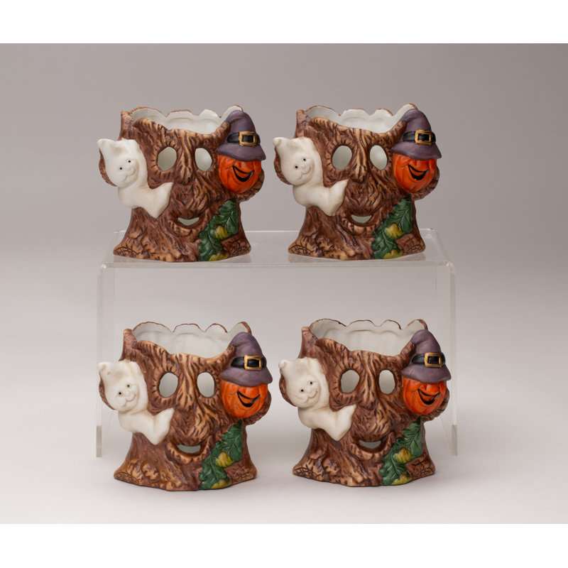 Ensemble de 4 porte-votives Halloween Ghost