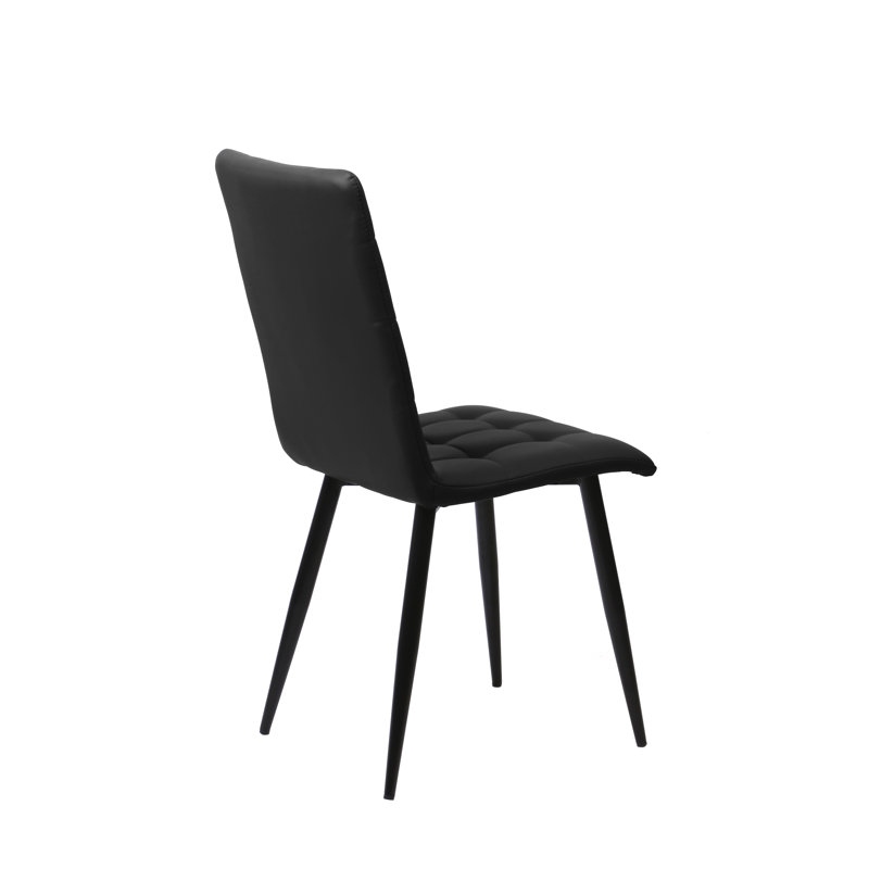 Tufted Upholstered Side Chair in Black