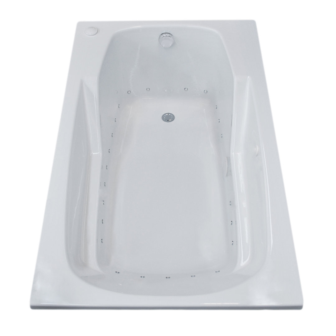 Anguilla 71.25" x 35.5" Rectangular Air Jetted Bathtub with Drain Spa Escapes Drain 
