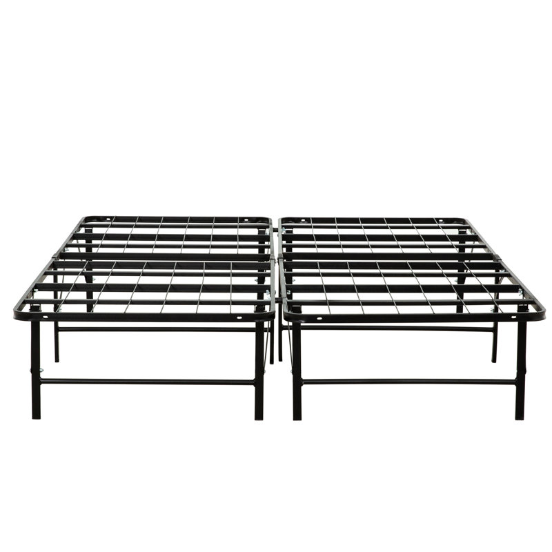 Full Size Metal Mattress Foundation Bed - Black, Construction For Durability, Support, Extra Under Storage, Easy Assembly Required Platform Base & , Supports Well, No Box Spring Needed, Has