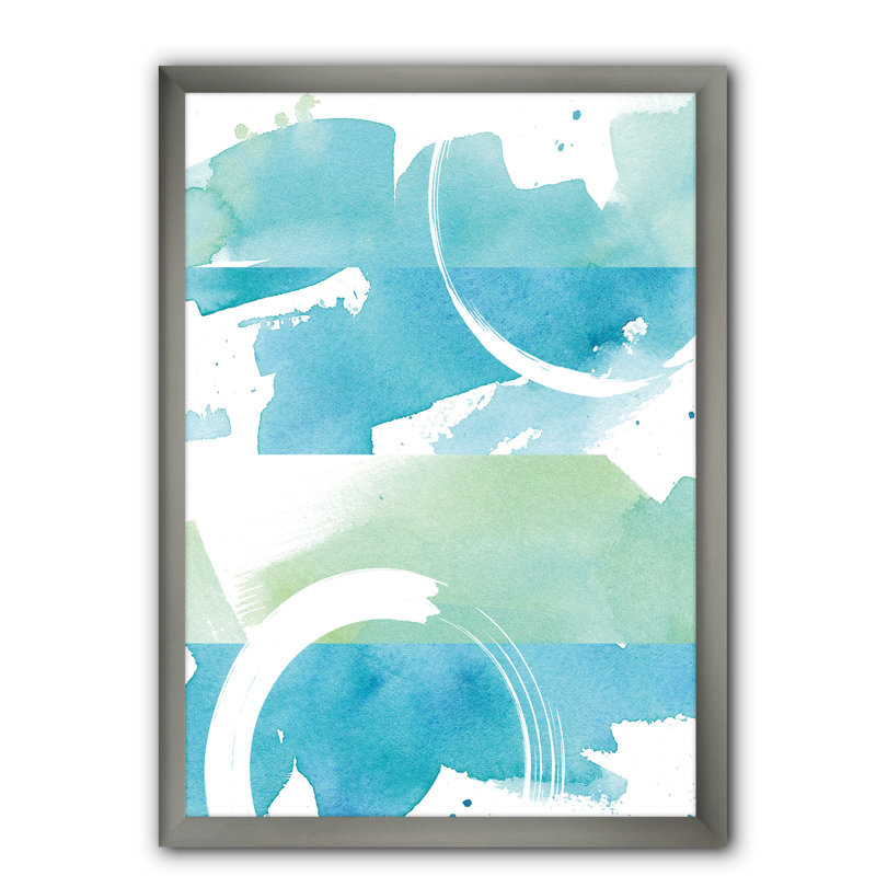 « côtier aquarelles i »-cadre photo imprimé sur toile, Cadre argenté, H 20 po x l 12 po x P 1po