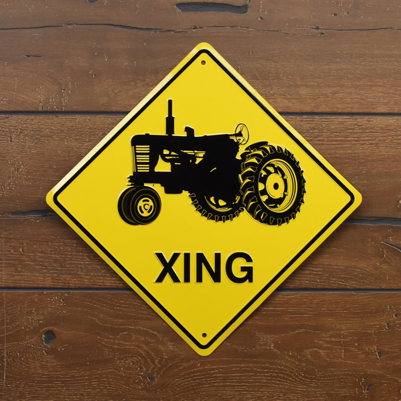 Warning Farm Tractor Crossing XING Road Street Caution Sign Rustic Wall Decor Warning Farm Tractor Crossing XING Road Street Caution Sign Rustic Wall Decor