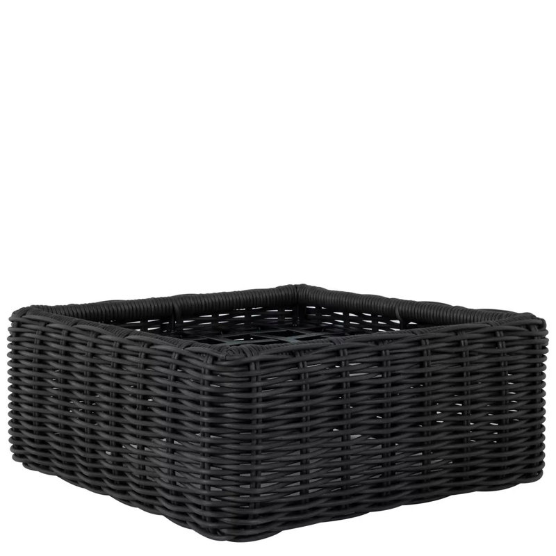 Montecito N-Dura Resin Wicker Outdoor Woven Ottoman - Onyx, 34.5 In., Yes, Avila Navy