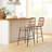 Rattan Counter Height Bar Stools Set of 2 Barstools with Back-1737675382