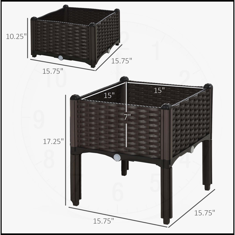 2 Piece Raised Garden Bed with Legs