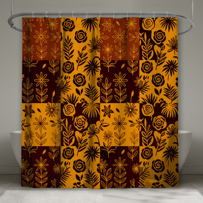 Rideaux de douche à motif floral