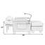 Chaise longue en chenille Delmar avec dossier réglable, port USB, porte-gobelets et repose-pieds avec rangement Delille-125006250