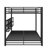Metal Queen Over Queen Bunk Bed, Complete With Storage Racks And Illumination