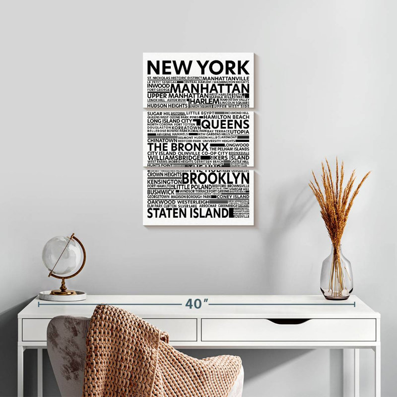 Tergel, New York, arrondissements et rues, H 57 po x l 36 po
