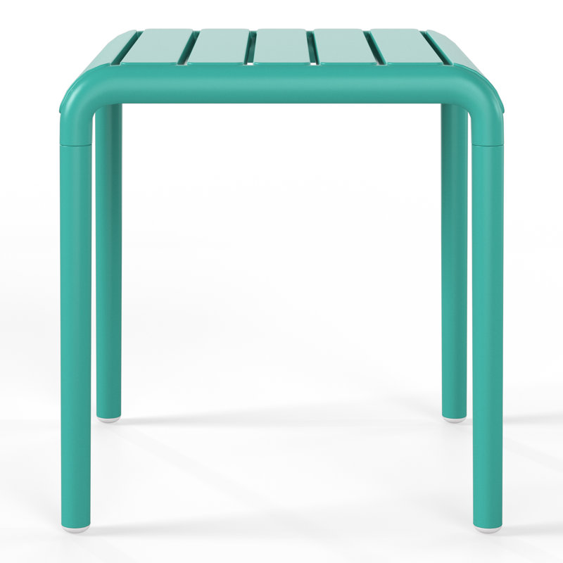 Square Outdoor Side Table, Turquoise
