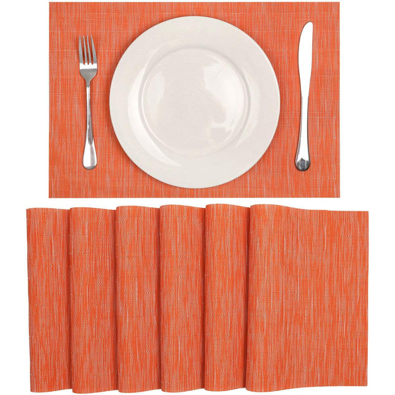Tapis de table lavables en PVC, Orange