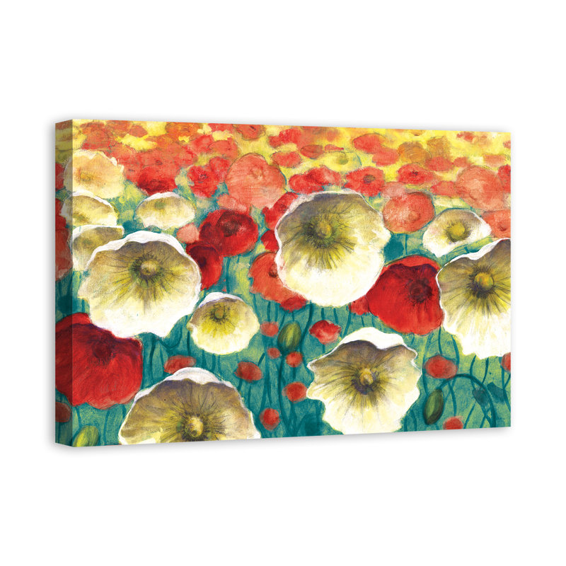Coquelicots - Impression sur toile tendue, 24 po x 36 po, Toile tendue